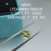 Diamantes de laboratório amarelo extravagante esmeralda 1,18 quilates VVS2 
