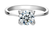 Messi Gems Engagement 1 Carat Moissanite Diamond 925 Esterlina Prata Anéis Mulheres para Casamento