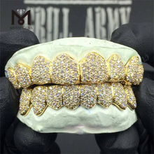 Grillz de dentes de ouro 18k personalizado Moissanite diamond grillz