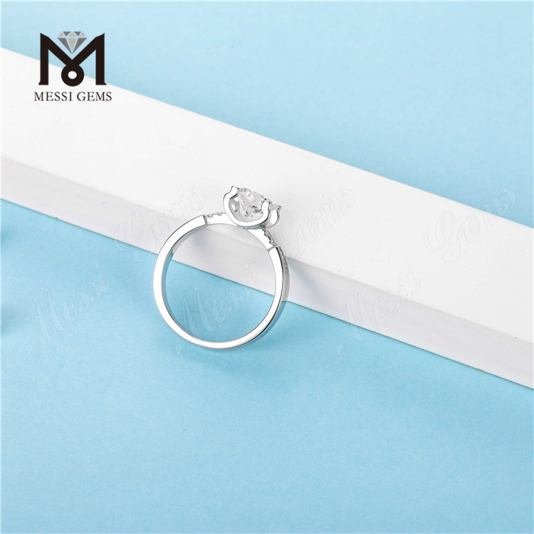 Anéis de preço de fábrica Wuzhou Fabricante 925 Anel de Prata Esterlina 1 ct Moissanite Diamond Ring