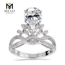 Moissanite anel de casamento de diamante 14k 18k moda anel de moissanite