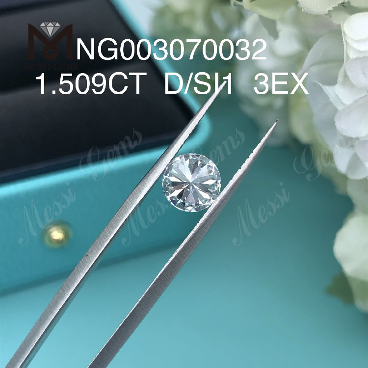 Diamante Sintético de Pedra Preciosa Solta D redonda SI1 1,509 ct EX Cut