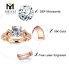 Jóias de ouro rosa 18K DEF Moissanite 1 quilate anel de noivado