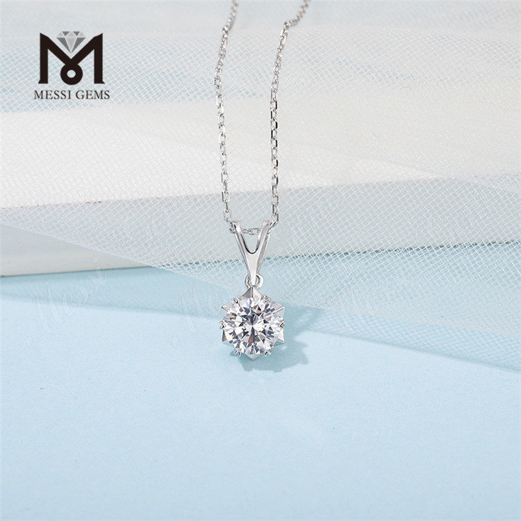 Pingente de prata esterlina Messi Gems 1 quilate Moissanite Diamond 925 para mulheres