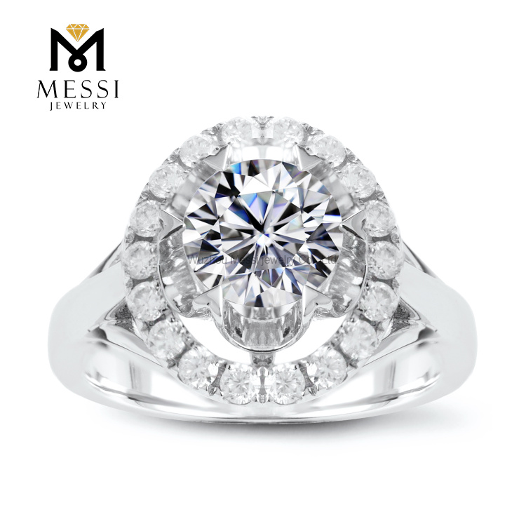 1 Carat VVS DEF flor de diamante branco 14k 18k ouro branco noivado anel de diamante de laboratório de casamento