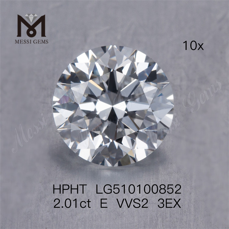 2.01CT E VVS HPHT diamantes RD Cut diamantes de laboratório preço de fábrica