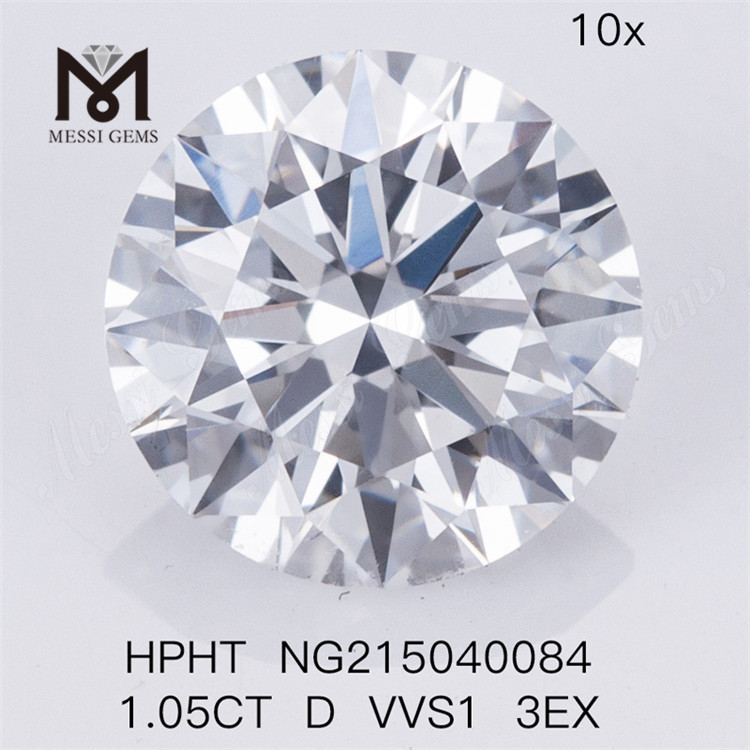 Diamante de laboratório HPHT 1,05CT D VVS1 3EX Diamantes cultivados em laboratório