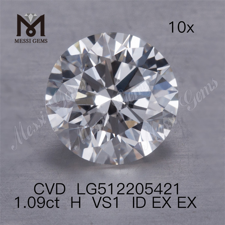 Diamante de laboratório H de 1,09 ct vs preço de fábrica de diamante cvd solto
