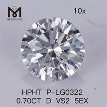 Diamante artificial D VS2 5EX 0,70 CT HPHT Diamante de laboratório
