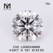 4.53CT G VS1 2EX diamante cultivado em laboratório CVD