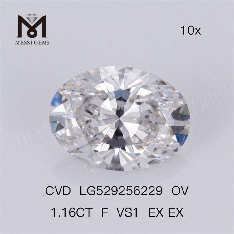 1,16 ct Melhor Diamante de Laboratório Solto F VS1 OVAL Diamante Cultivado em Laboratório CVD