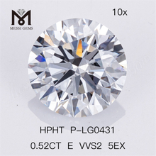 0,52CT E VVS2 5EX Diamante sintético redondo HPHT diamante cultivado em laboratório