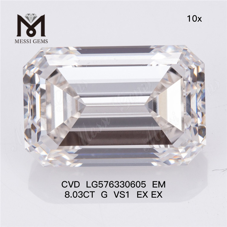 Diamantes sintéticos de laboratório 8,03CT EM G VS1 EX EX CVD LG576330605 