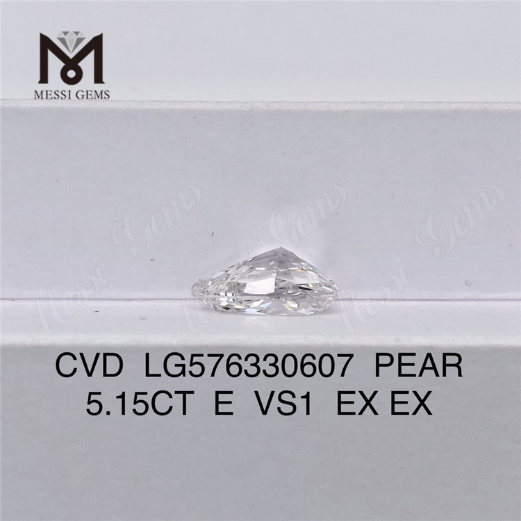 5.15CT E VS1 EX EX diamantes PEAR personalizados cultivados em laboratório CVD LG576330607