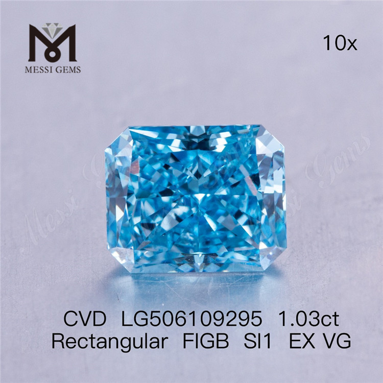 1,03 ct retangular FIGB SI1 EX VG diamante cultivado em laboratório CVD LG506109295