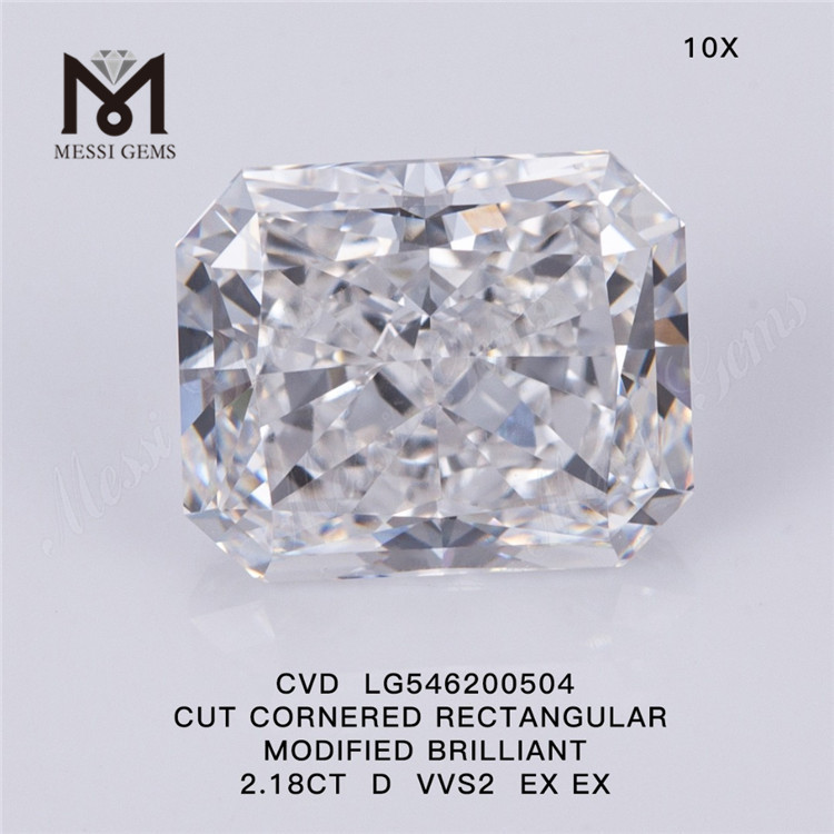 2.18CT D VVS2 EX EX diamantes de laboratório atacado diamantes cvd RETANGULAR preço barato