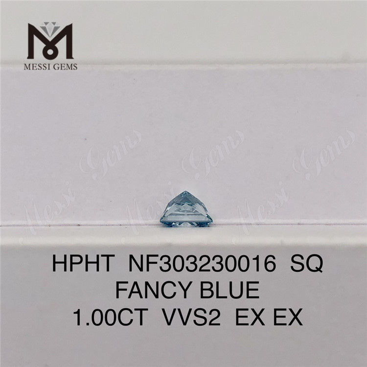 1 ct VVS2 SQ FANCY BLUE diamante cultivado em laboratório HPHT NF303230017