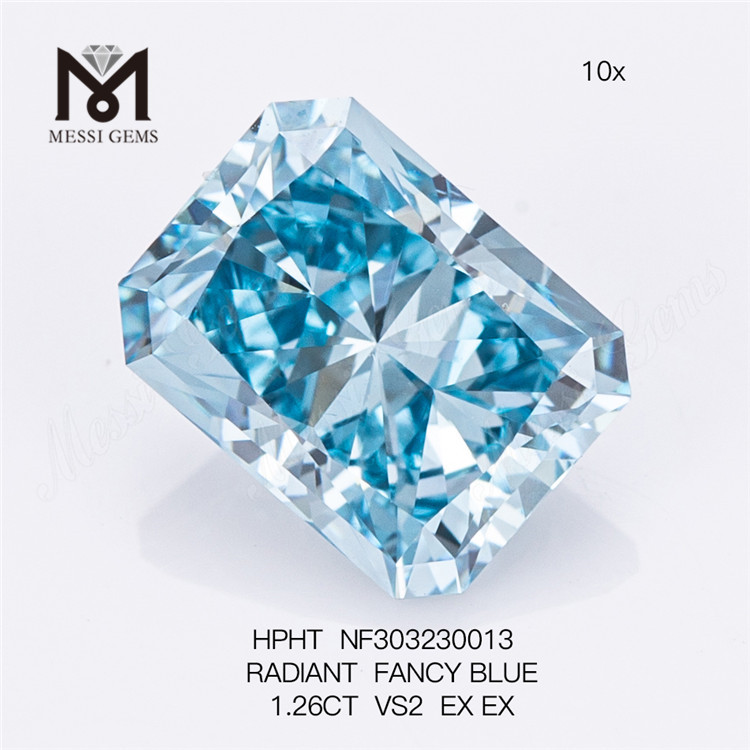 1.26CT VS2 RADIANT FANCY BLUE atacado diamante cultivado em laboratório HPHT NF303230013 