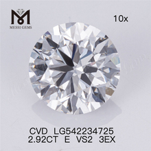 2.92CT E CVD diamante solto atacado RD hpht diamantes cultivados em laboratório