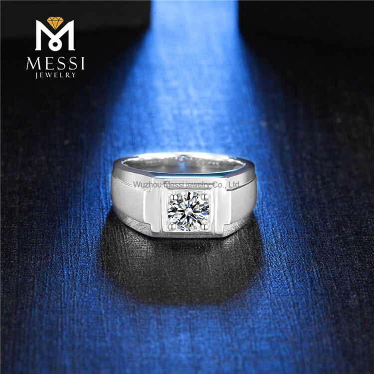 Novo design anel de joia de prata esterlina 925 DEF Moissanite masculino anéis para homem