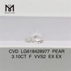 3.10CT F VVS2 PEAR Sparkle lab feito diamantes vvs CVD丨Messigems LG618428977
