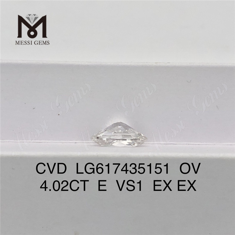 4.02CT E VS1 CVD OV laboratório feito diamantes LG617435151丨Messigems