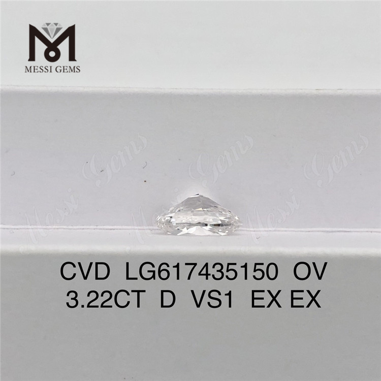 3.22CT D VS1 oval homem criou diamantes IGI丨Messigems CVD LG617435150