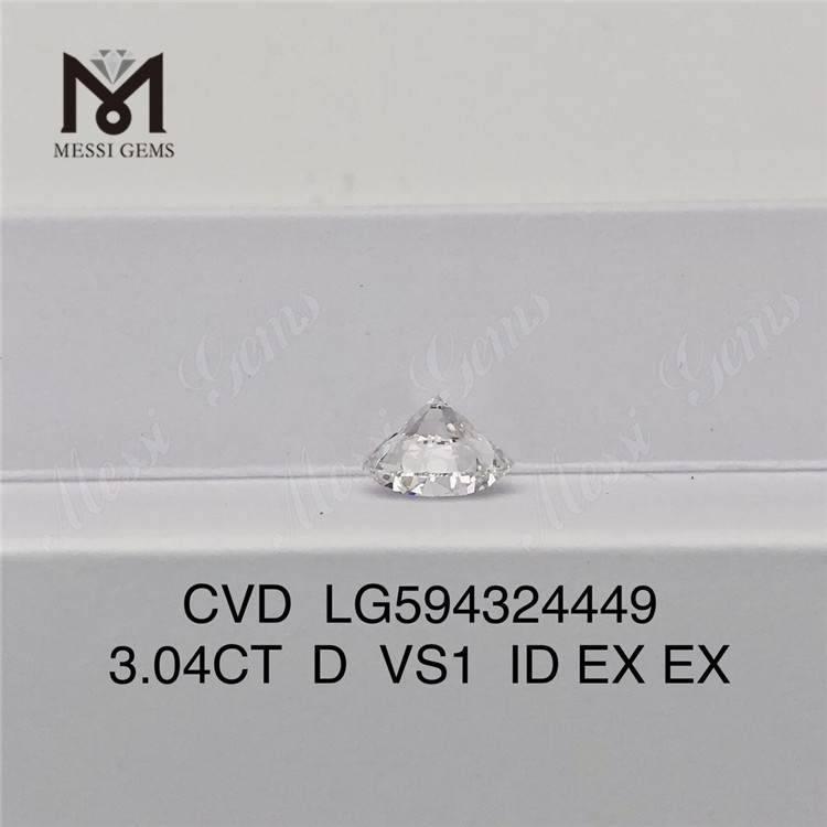  3.04CT D VS1 ID EX EX diamante redondo cvd cultivado LG594324449