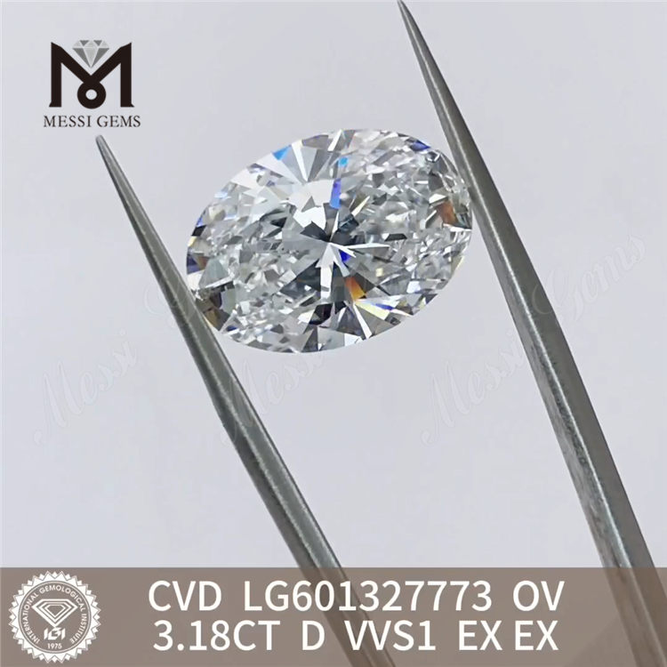 Diamante de laboratório cvd oval 3.18CT D VVS1 LG601327773丨Messigems
