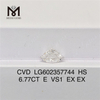 6.77CT E VS1 EX EX 6ct cvd formato de coração de diamante solto LG602357744丨Messigems