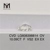 10.09CT F VS2 CVD OV maior diamante cultivado em laboratório IGI Certified Excellence丨Messigems LG608398814