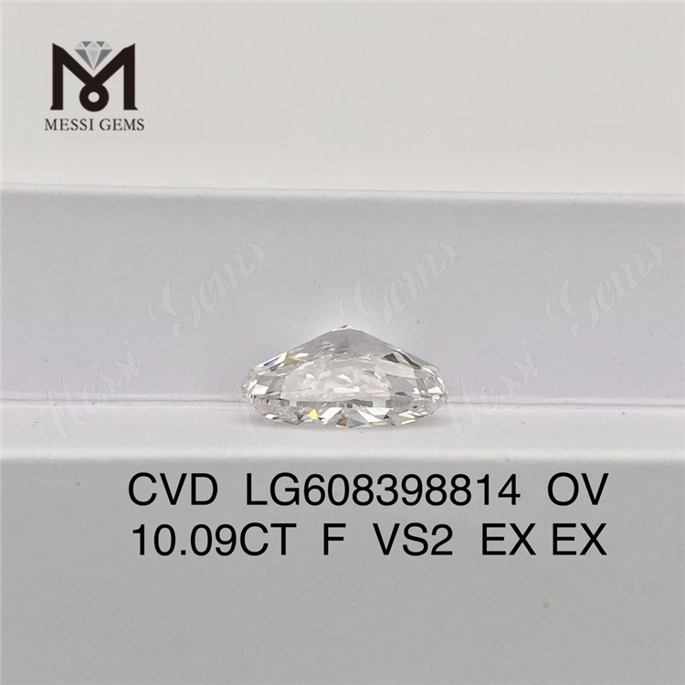 10.09CT F VS2 CVD OV maior diamante cultivado em laboratório IGI Certified Excellence丨Messigems LG608398814