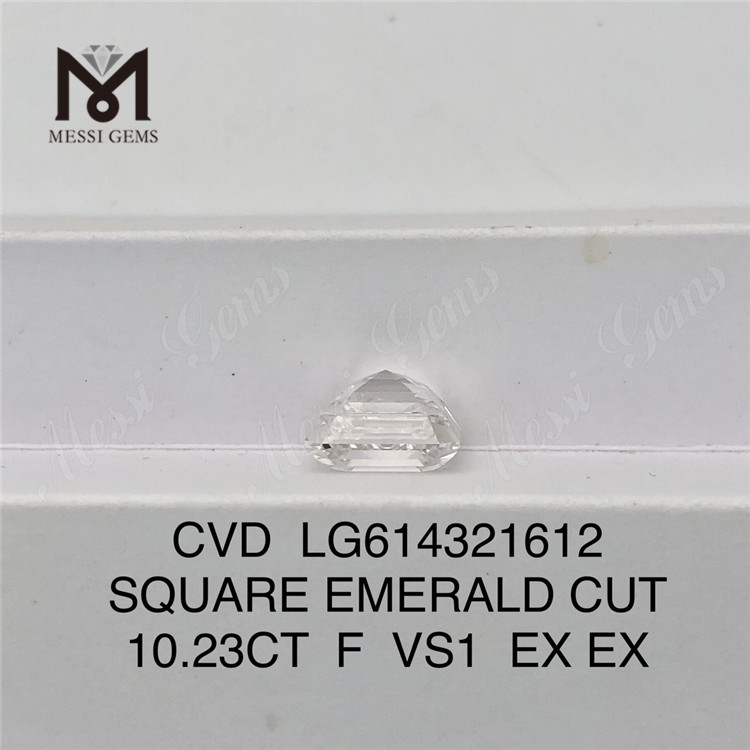 Diamantes certificados IGI 10,23 ct F VS1 SQUARE EMERALD CUT CVD LG614321612 丨Messigems