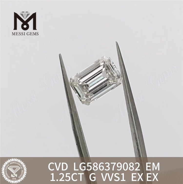 1.25CT G VVS1 CVD esmeralda igi diamante Certificando Excelência丨Messigems LG586379082 