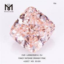 4.02CT VS1 EX EX CU FANCY INTENSE ORANGY Rosa CVD diamantes para venda LG582352614