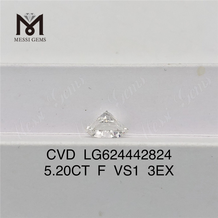 5.20CT F VS1 3EX Diamantes feitos em laboratório CVD LG624442824丨Messigems