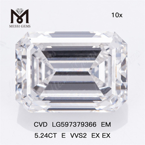 5.24CT E VVS2 EX EX Bulk Lab Diamonds CVD LG597379366 EM丨Messigems