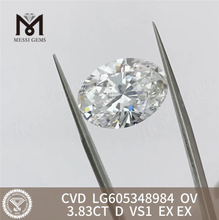 Diamantes certificados 3.83CT D VS1 OVAL CVD IGI Bulk Brilliance丨Messigems LG605348984