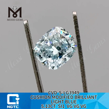 5.13CT SI1 CUSHION LIGHT BLUE diamantes de laboratório certificados IGI Certified Sustainable Sparkle丨Messigems CVD S-LG3949