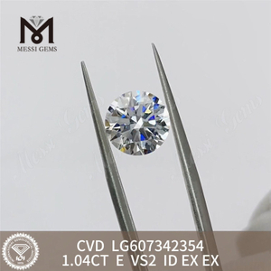 Diamante de laboratório 1.04CT E VS2 CVD para joias sustentáveis丨Messigems LG607342354