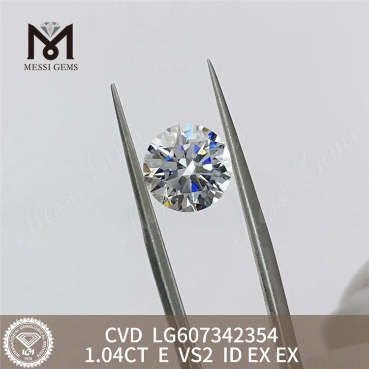 Diamante de laboratório 1.04CT E VS2 CVD para joias sustentáveis丨Messigems LG607342354