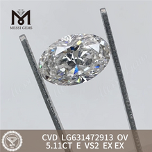 5.11CT E OV VS2 CVD laboratório fabricado diamantes LG631472913丨Messigems