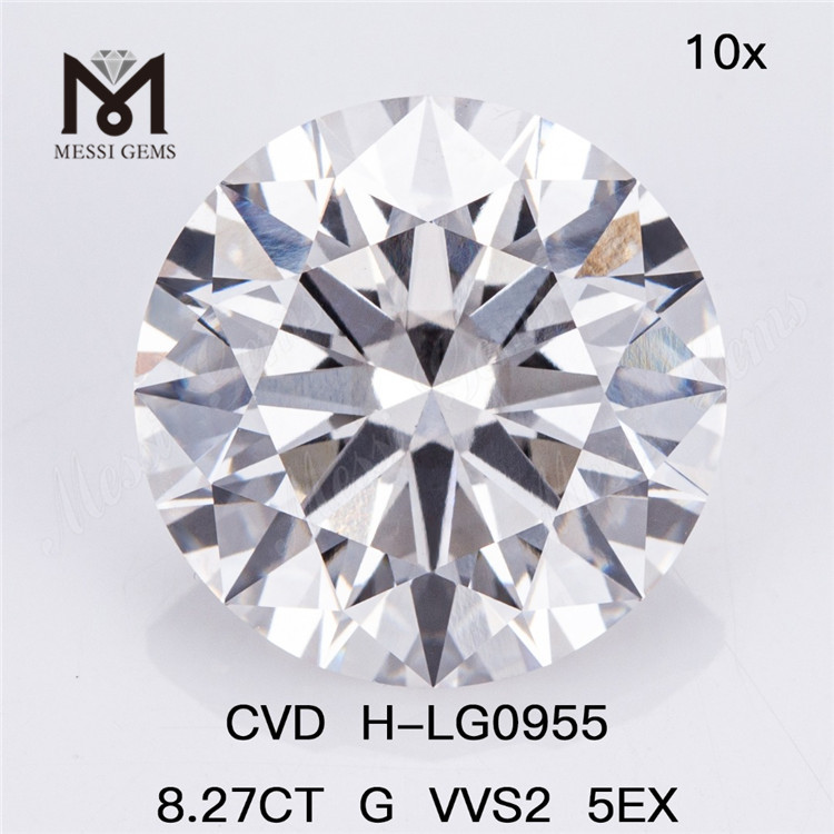 Diamantes 8.27CT G VVS2 ID EX EX CVD capacitam seu negócio de joias LG602336106丨Messigems
