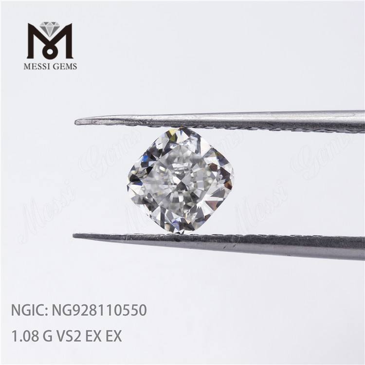 1.08CT EX EX Corte Brilhante G VS2 Branco Sintético diamante cvd cultivado em laboratório