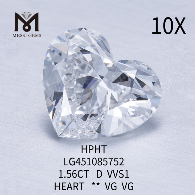 1,56 quilates D VS2 HPHT CORAÇÃO BRILHANTE preço do diamante hpht