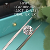 Diamantes de laboratório HPHT 1,32 ct VS1 D IDEL Cut
