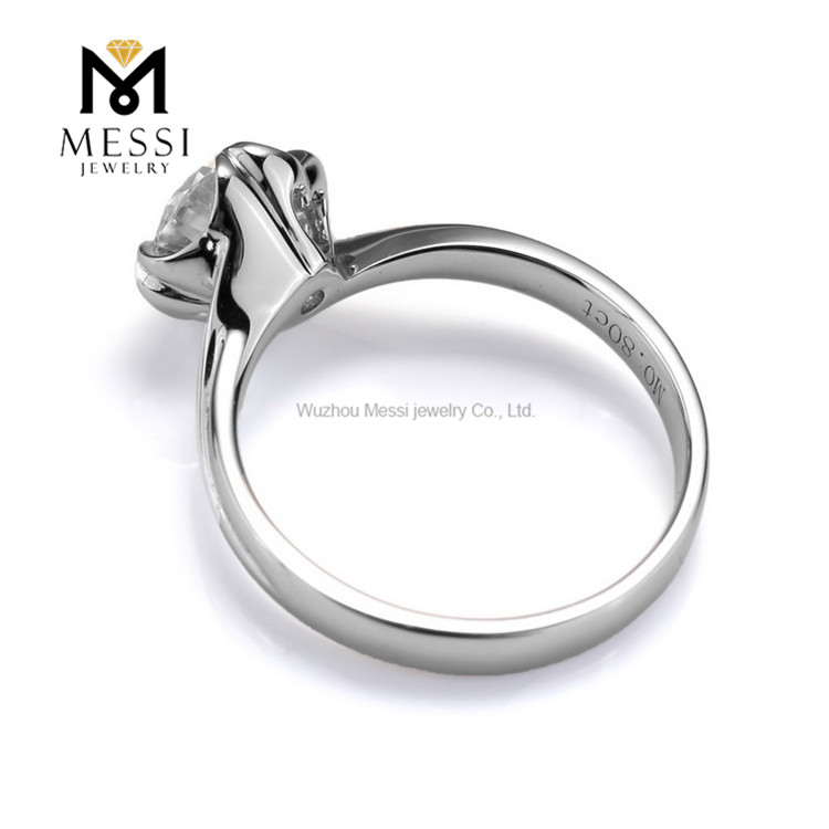 1 quilate 14k 18k alianças de casamento moissanite anel de ouro personalizado