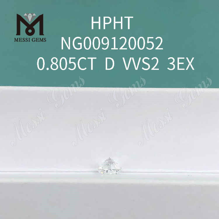0,805CT branco VVS2 3EX diamante redondo solto feito em laboratório 