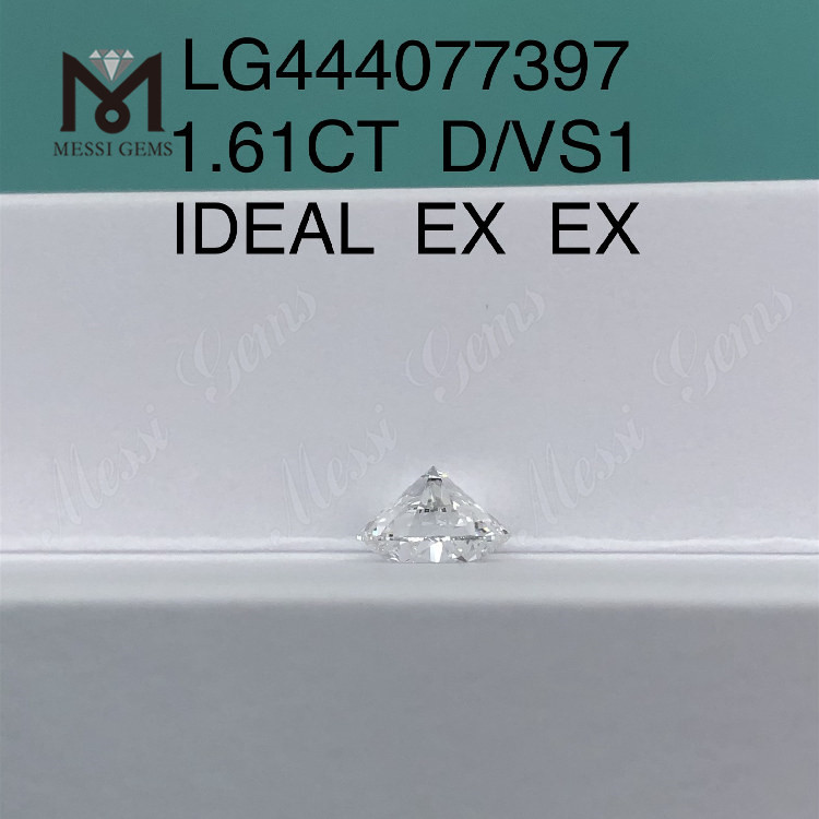 Diamantes de laboratório redondos D VS1 IDEAL de 1,61 quilates