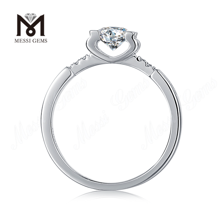1 quilate DEF moissanite diamante banhado a ouro 925 jóias de anel de prata esterlina para mãe